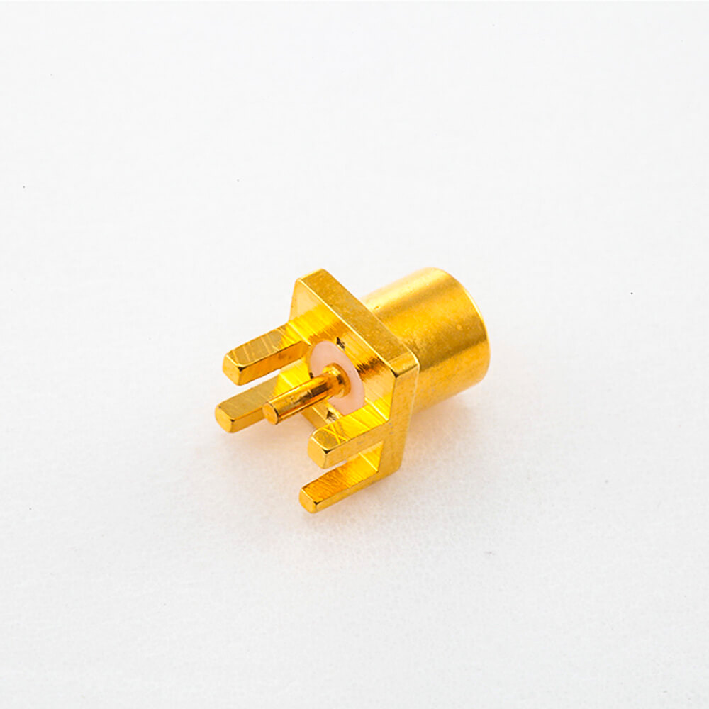 12(8) pcB焊接连接器MCX母直式卡板铜镀金50Ω