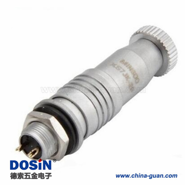 156 XS7-2芯开孔7mm 推拉式航空插头 XS7-2P