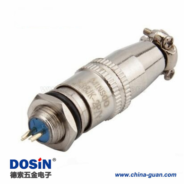 160 镀金XS8-2芯开孔8mm 推拉式航空插头XS8 2P