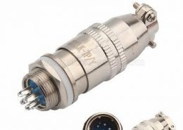 XS12 7芯圆形连接器黄铜镀金开孔12MM