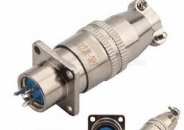 3芯 航空插头 XS12 反装母头法兰插座公插头套装