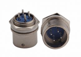 航空插头XS16 4芯公头面板安装直式连接器