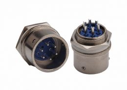 XS16圆形卡扣式接头6芯公头面板安装连接器