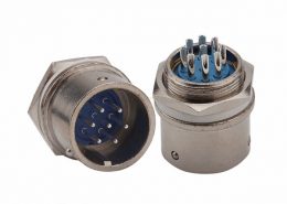 XS16 8芯航空插头公头面板安装座子