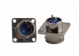 XS16 2芯方形接头公头面板安装圆形连接器