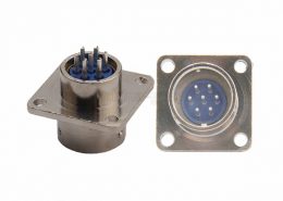 航空头XS16 7芯公头四孔法兰插座