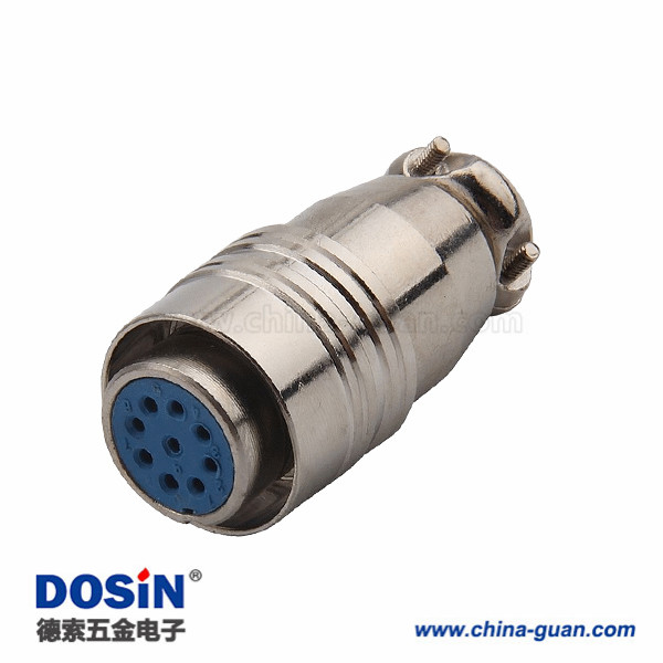 203 航空插头推拉快速 XS16 9芯母头焊线式