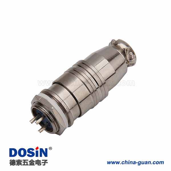 205 XS16 正装圆形连接器螺纹连接航空插头插座3芯
