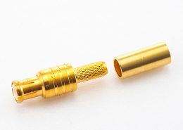 rg316接头MCX压接式接头公头直式铜镀金50Ω