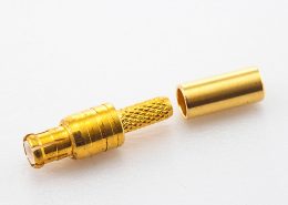 RG174接头MCX压接式接头公头直式铜镀金50Ω