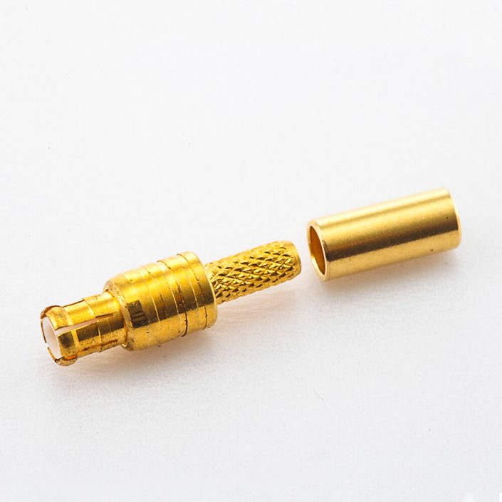 28(8) RG174接头MCX压接式接头公头直式铜镀金50Ω
