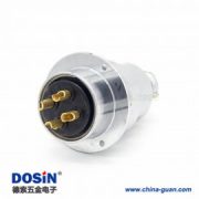 4 航空插头反装GX40 直式4芯电缆反装公插头圆盘母插座