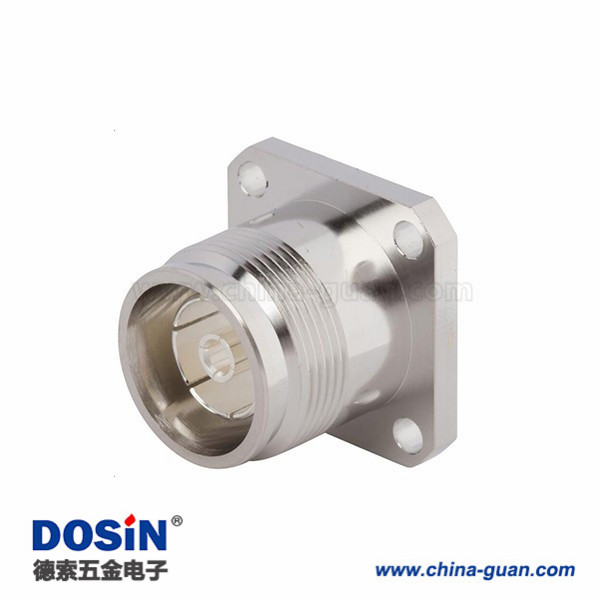 4310-connector-clamp-type-straight-female-4-hole-flange-connector 同轴连接器4.3/10四孔法兰直式低PIM设计M3螺纹