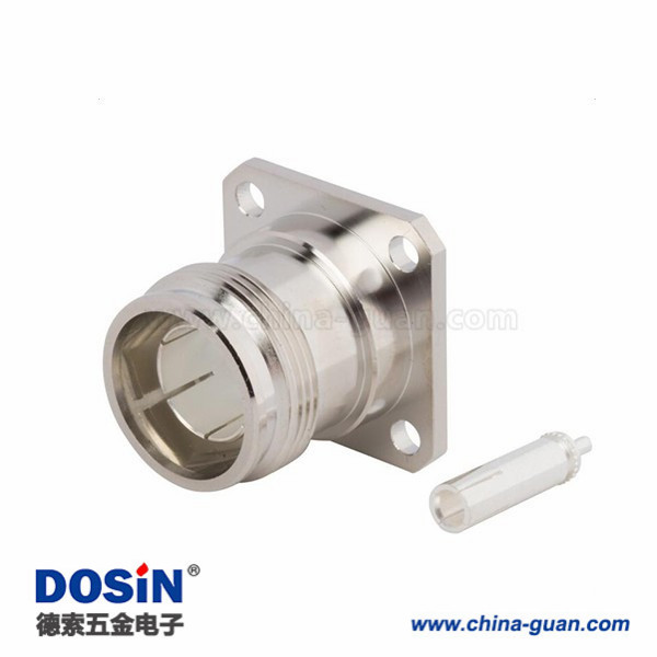 4310-connector-jack-straight-4-hole-flange-for-085-semi-rigid-waterproof 4.3-10连接器四孔法兰直式母头半刚性低IPM接.085"线