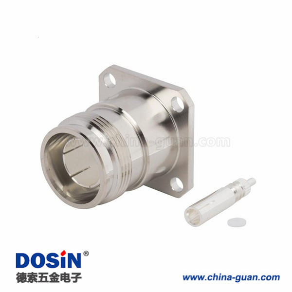 4310-connector-straight-jack-for-141-semi-rigid-4-hole-flange 同轴连接器设计4.3 10直式母头半刚性四孔法兰接.250"线