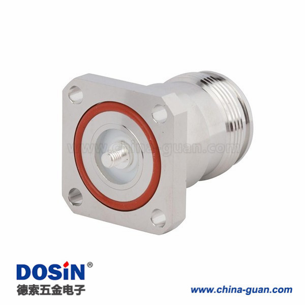 4310-connector-straight-jack-waterproof-4-hole-flange-through-hole-for-pcb-mount(1) 4.3/10规格连接器直式母头4孔法兰M3螺纹50欧姆