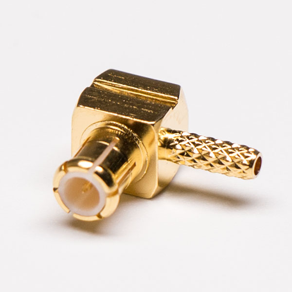图片1 mcx公头连接器插头RF连接器直角压接接线镀金