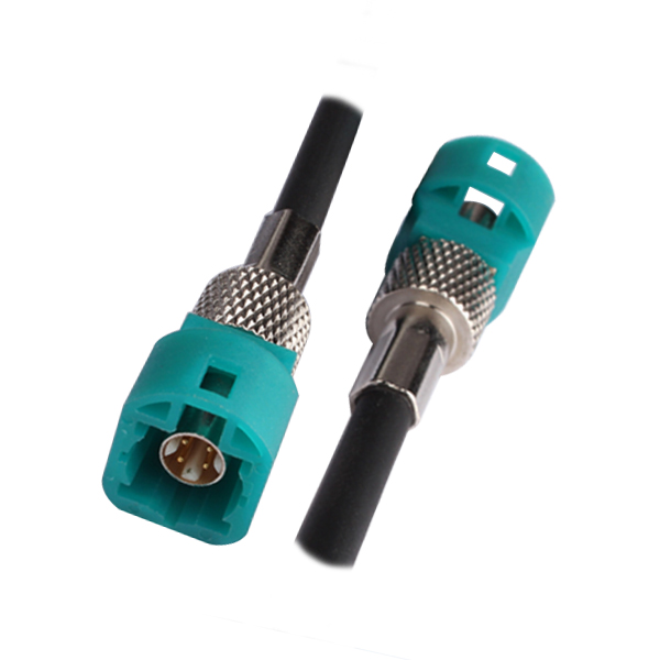 14 LVDS线束厂家专供HSD4芯水绿色公转公组装线缆1M