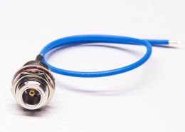 N头连接器母头前锁板接 RG405线30CM