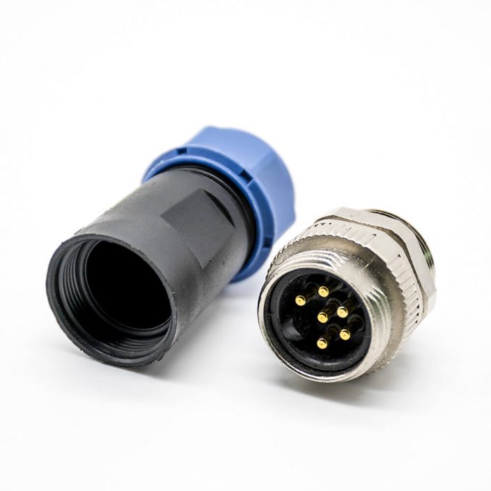 29 (3) 7/8连接器6芯公头现场组装式焊线直式不带屏蔽