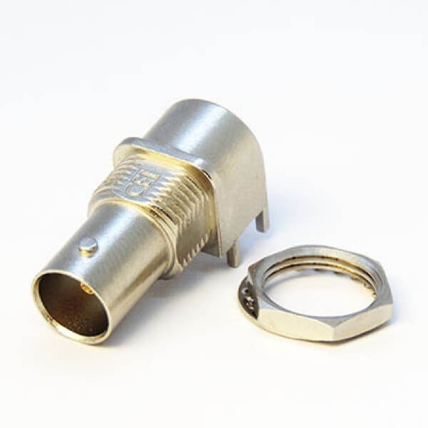 90-degree-bnc-connector-female-for-pcb-mount-through-hole-bulkhead-center-pin-patch-(3) 90度板插式BNC接口母头接PCB板卡板式穿墙中心针贴片75欧姆