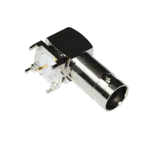 EB-001-0044 高频同轴连接器BNC 弯式方形5引脚 母头 PCB板端