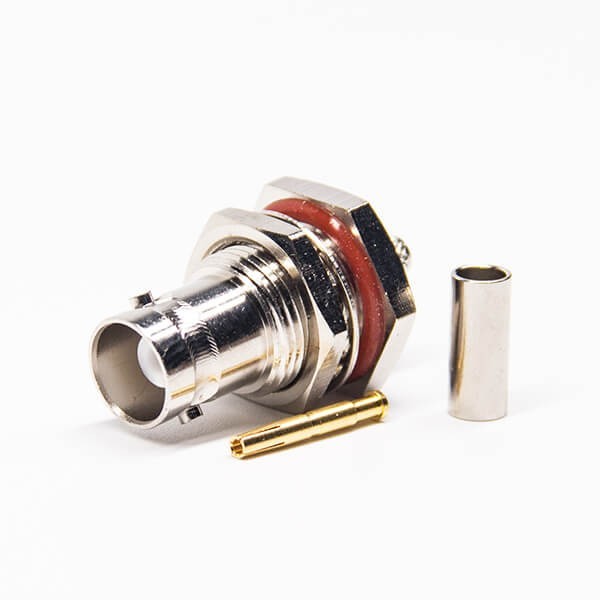 EB-001-0068 压接型电连接器防水直式穿墙BNC射频同轴接线