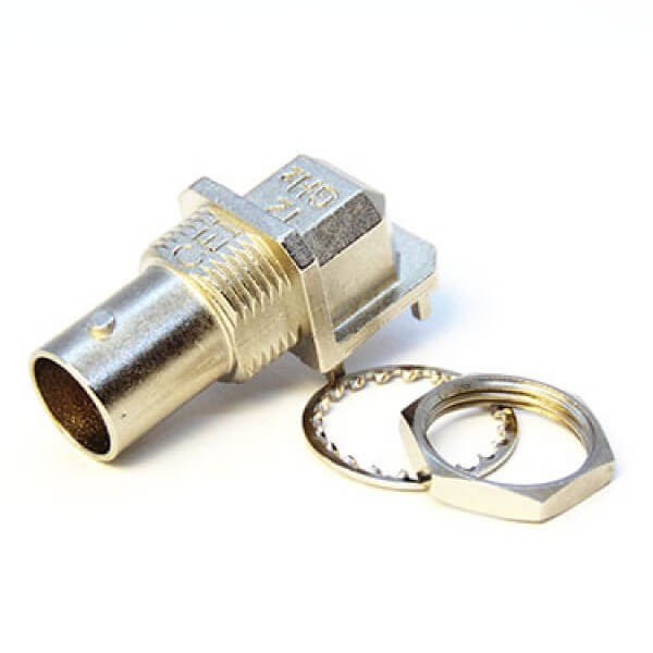 EB-001-0225 板端穿墙高清BNC界面90度母头接PCB板插孔连接器