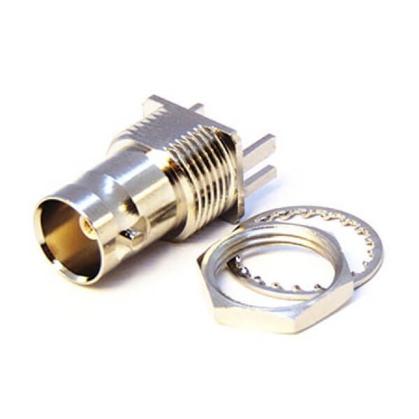 EB-001-0230 直式卡板母头BNC母座镀金穿墙面板安装式插PCB板