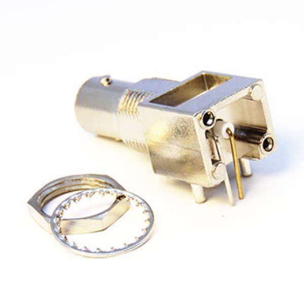 EB-001-0248 穿墙BNC连接器同轴射频弯式母头面板安装