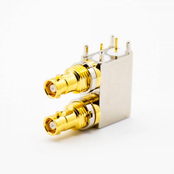 EB-001-0288 BNC插孔连接器母头弯式PCB板安装插孔双端口卡口连接