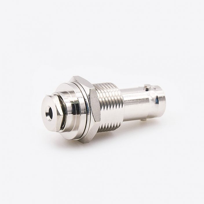 EB-001-0298 BNC面板安装连接器RG174/RG316接线直式母头前锁穿墙