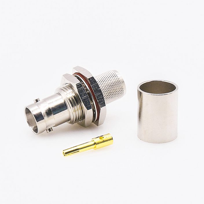 EB-001-0299 BNC连接器前锁穿墙防水直式母头接线压接用于lmr400接线