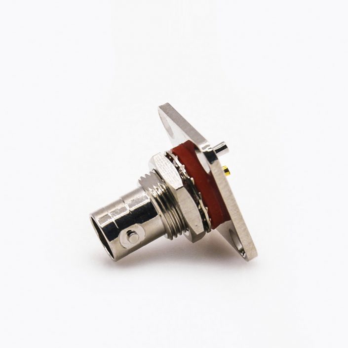 EB-001-0319 BNC底盘母头连接器防水75Ω4孔法兰直型前锁穿墙焊接应接线