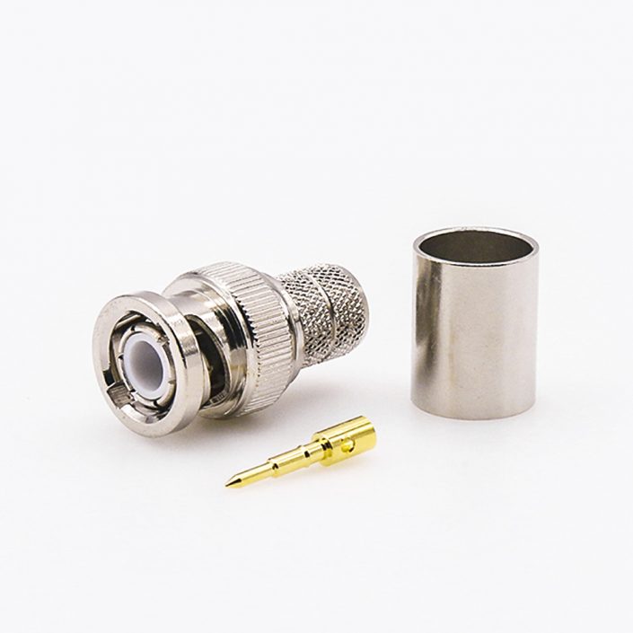 EB-001-0335 用于LMR400的BNC连接器压接公头直式接线安装压接