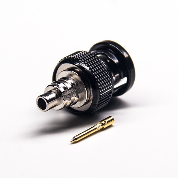 EB-01-0165 天线接头bnc直式公头公针焊接式带黑色电泳