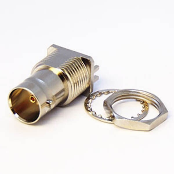 EB-01-0186 卡板式BNC高清接头直式母头连接器接PCB板2.4mm厚度75Ohm