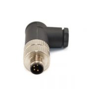 EB-400-1074 M8插头IP67防水90度弯角组装式接线4芯A型公插头工业航空连接器