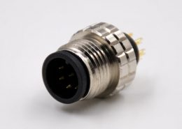 M12电缆接头8芯注塑成型式A扣公头直式不带屏蔽连接器