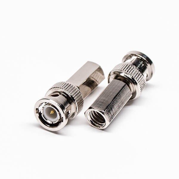 bnc-connector-plug-rf-coaxial-connector-male-clamp-type-to-cable(2) BNC公头同轴连接器器插头螺母紧锁接线