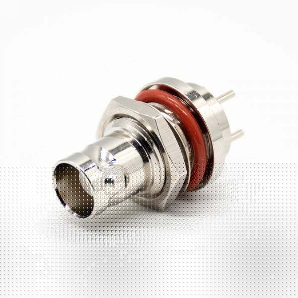 bnc-connector-waterproof-female-straight-pcb-mount-through-hole- BNC接头防水母头直式标准75ΩPCB板安装插孔镀镍连接器