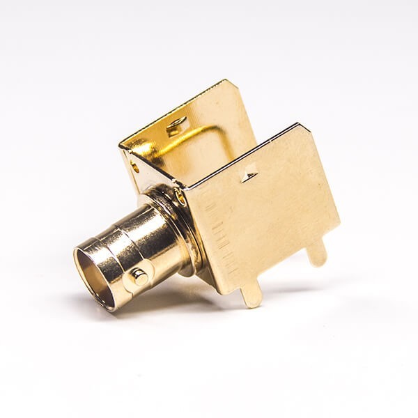 bnc-quick-connector-90-degree-female-pcb-mount-through-hole-gold-plating(5) BNC型射频同轴连接器标准90度母头插板接PCB板安装