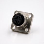 m12 4pin 4hole flang (3) M12法兰插座板端插座A扣4芯直式母头面板安装4孔法兰连接器