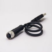 m12-to-usb-cable-180-degree-m12-a-code-17-pin-female-to-usb-a-male-assembly-unshiled-1m-awg26(2) m12转USB接线180度m12A型17芯转USB Type A公头