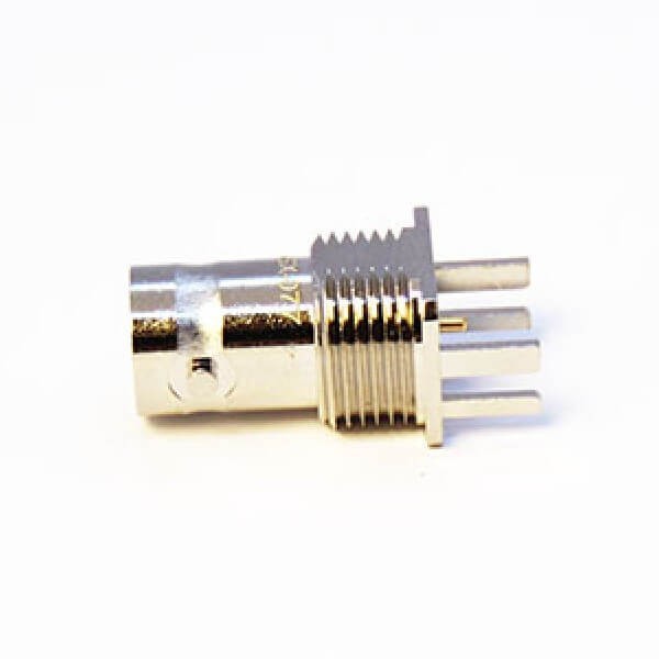 pcb-edge-mount-75-ohm-bnc-connector-female-180-degree-bulkhead-24mm-nickel-plating-(2) BNC接头75欧姆母头穿墙卡板式接PCB板2.4mm镀镍