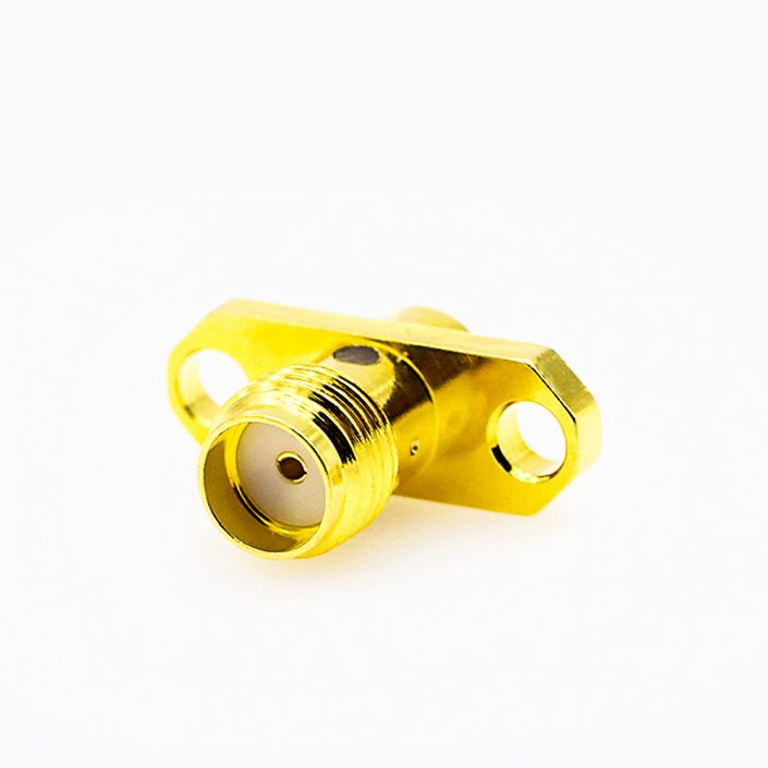 102(8) SMA 2孔法兰连接器直式母头PCB安装焊板