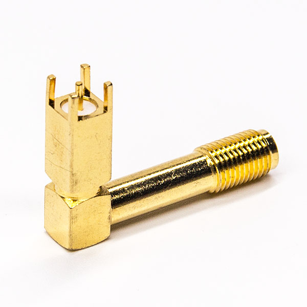 109-3 sma加长加高弯式连接器弯式母头镀金插板式