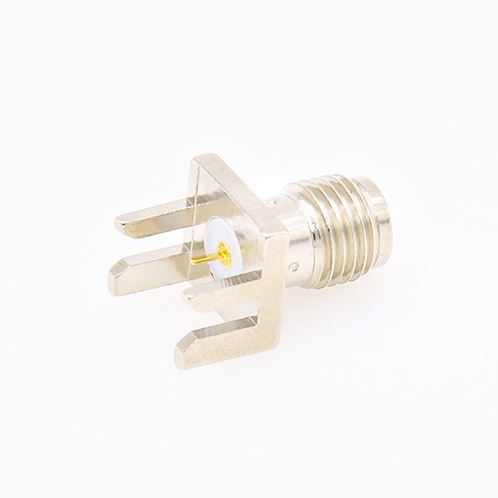 112(6) SMA连接器母头镀镍直式PCB安装板卡板