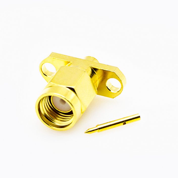 135(9) 面板安装SMA连接器2孔法兰公头直式半刚性焊接086线材