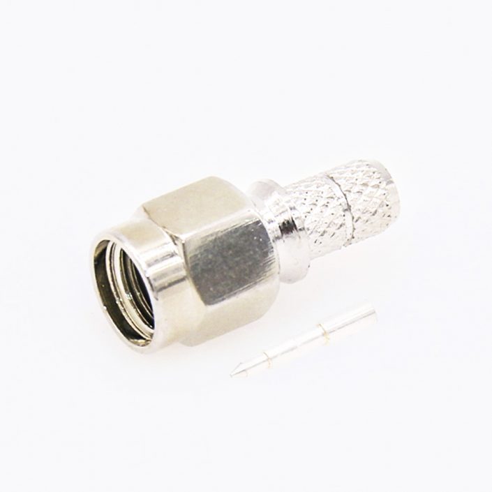 144(7) RG58 SMA连接器公头直式压接用于RG58 / RG142